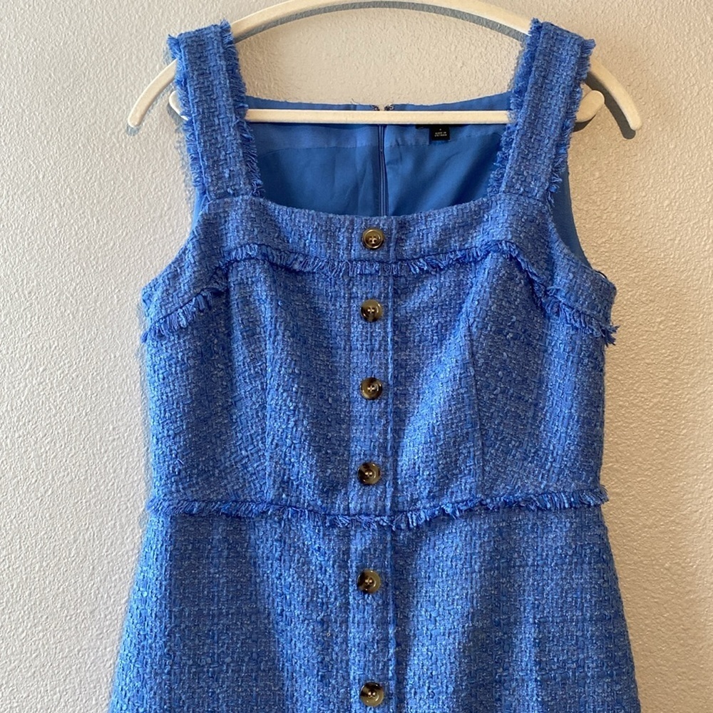 Tweed Button Front Shift Dress - Picture 4 of 7